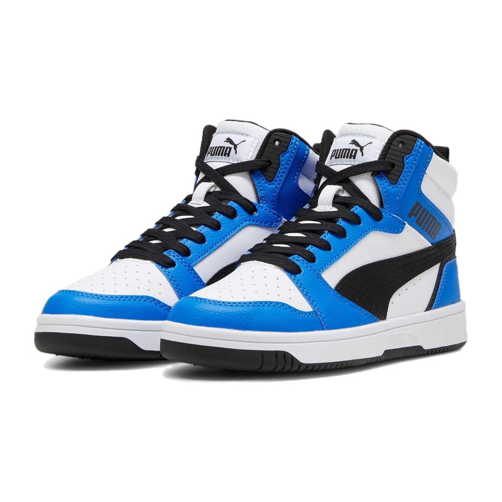 Puma Rebound V6 Casual Retro Mid-Top Kids Skate Shoes Kids Sneaker Blue Black 393831-06
