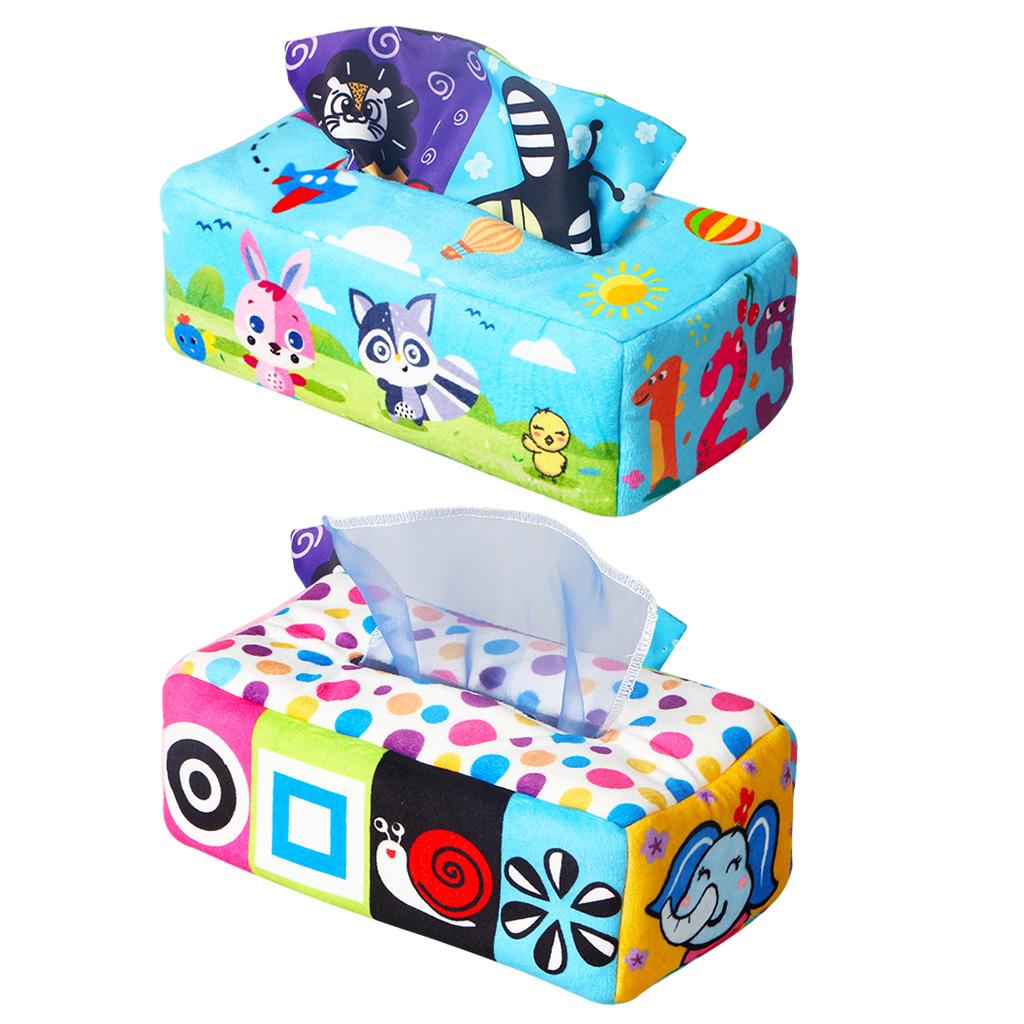 Baby Tissue Box Scarf Crinkle Tissues Play for Developmental Preschool Montessori toy