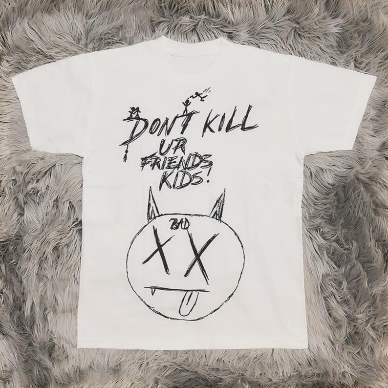 

2024 Popular New Style Revenge Bad XXX Don t Kill Tee Hip-hop Graffiti Hand-painted Short-sleeved T-shirt Men and Women Alike 4XL