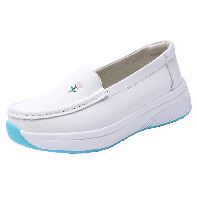 Spot Nurse Women's Genuine Leather Non-Slip Breathable Soft Sole Hospital Work Shoes - Comfortable & Stylish for Outdoor Wear