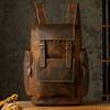 Genuine Leather Bag Handmade Cowhide Backpack Men's Large-capacity Motorcycle Men's Bag Cycling Travel Leather Bag Tide Brand Computer Backpack
