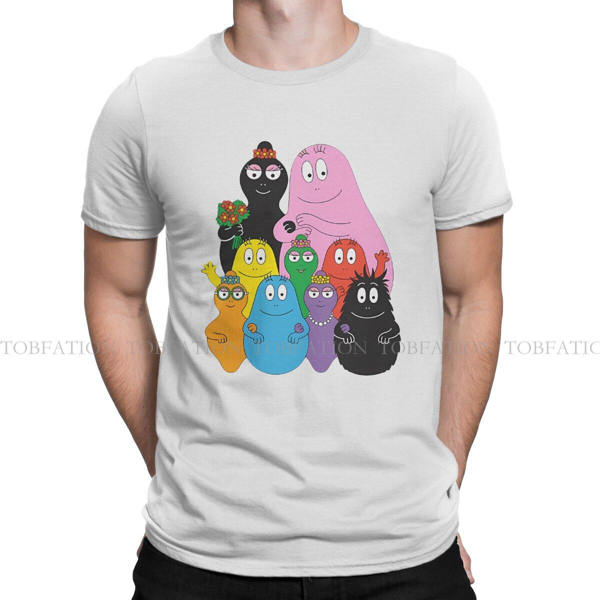 

Футболка с Барбапапой-цветком, хлопковый топ, большой размер, круглый вырез, мужская уличная одежда, повседневная мужская футболка 2XL