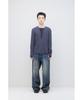 HATCHINGROOM Thermal Henley Tee Blue Charcoal
