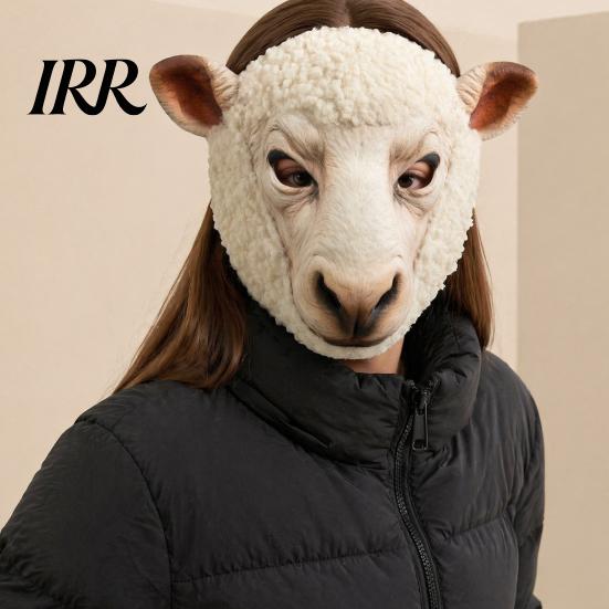 Máscara de Oveja con Visión Clara Máscara de Animal Realista, Oso Pardo Cara Completa Suave Cosplay para Fiesta de Disfraces de Halloween Accesorios Textura del Pelo