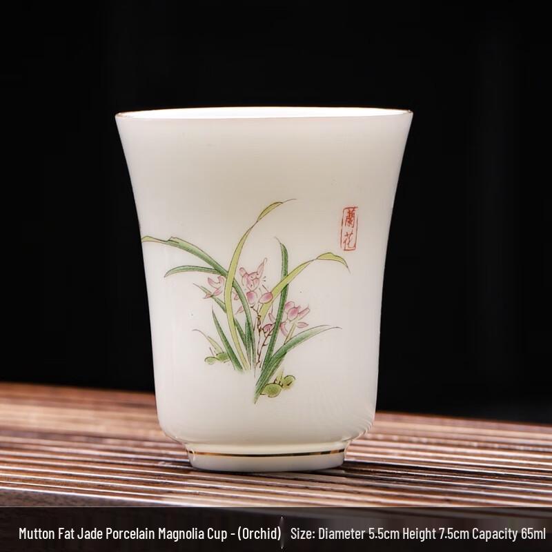 

Jialang Dehua White Porcelain Gold-Painted Tea Cup