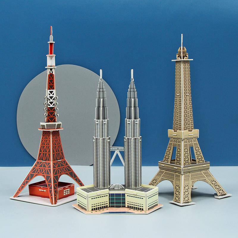 3D Puzzle: Famous World Buildings DIY Model Toy for Kids