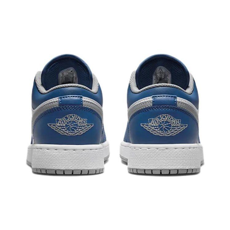 Air Jordan 1 Low GS True Blue Cement Kids Sneakers Cement-Grey White 553560-412