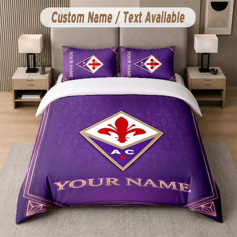 Fiorentina FC Design Bedding Set Custom Text 1 Duvet Cover & 2 Pillow Cases