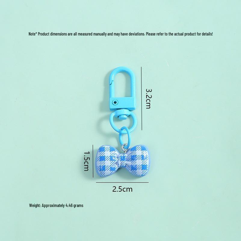 Colorful Striped Bow Keyring Pendant for Bags