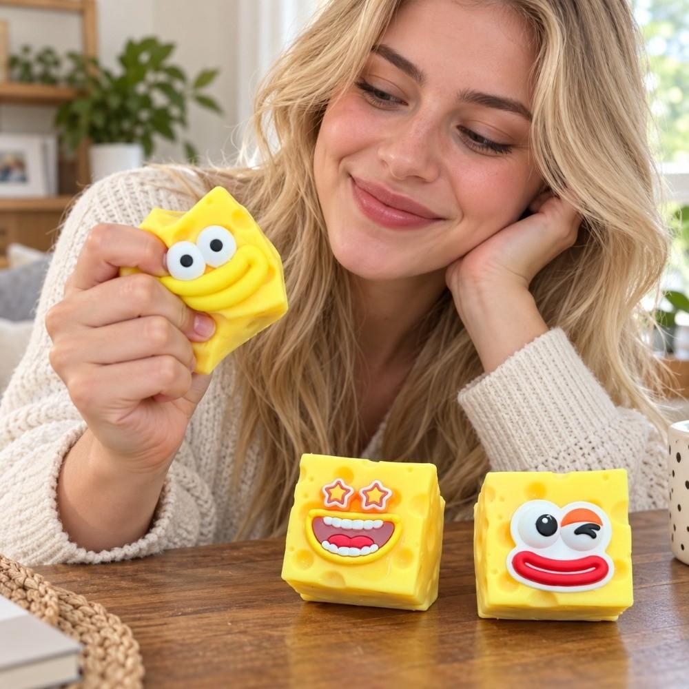 Pølsemund Ost Klemte Terning Sprød Ost Fidget Legetøj Ost Squishy Legetøj til Børn Voksne
