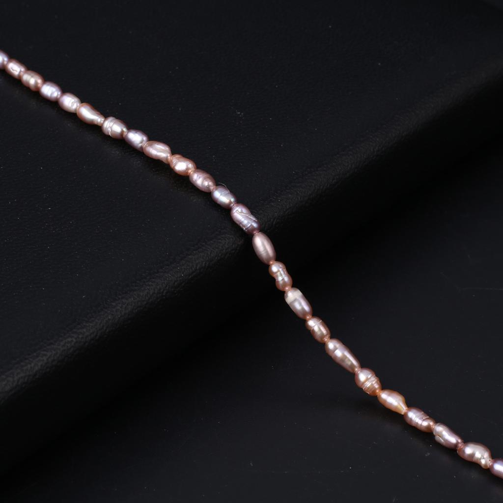 1String, White Natural Freshwater Pearls, Handmade Rice Pearl Beads, 3-3.5 Mm, for DIY Necklace Accessories, Jewelry Making, Women Gift, 36 Cm