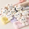 Girls Winter Warm Thicken Scarfs Cartoon Bunny Shape Faux Fur Plush Cross Collar Scarf Shawl Lovely Warm Soft Scarf
