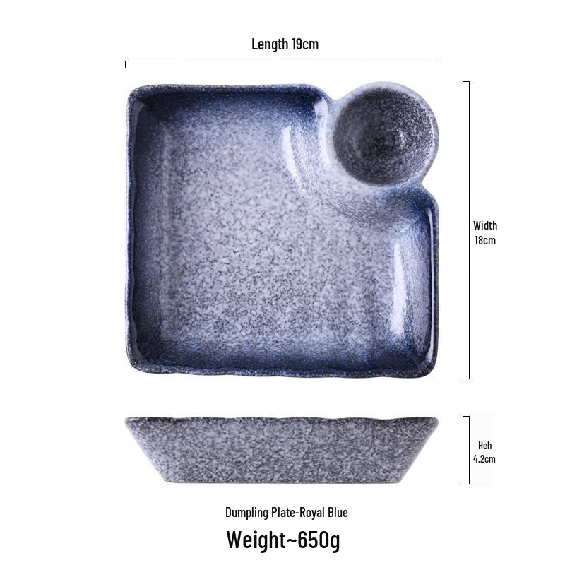 

ZISIZ Square Dumpling Plate with Dipping Dish