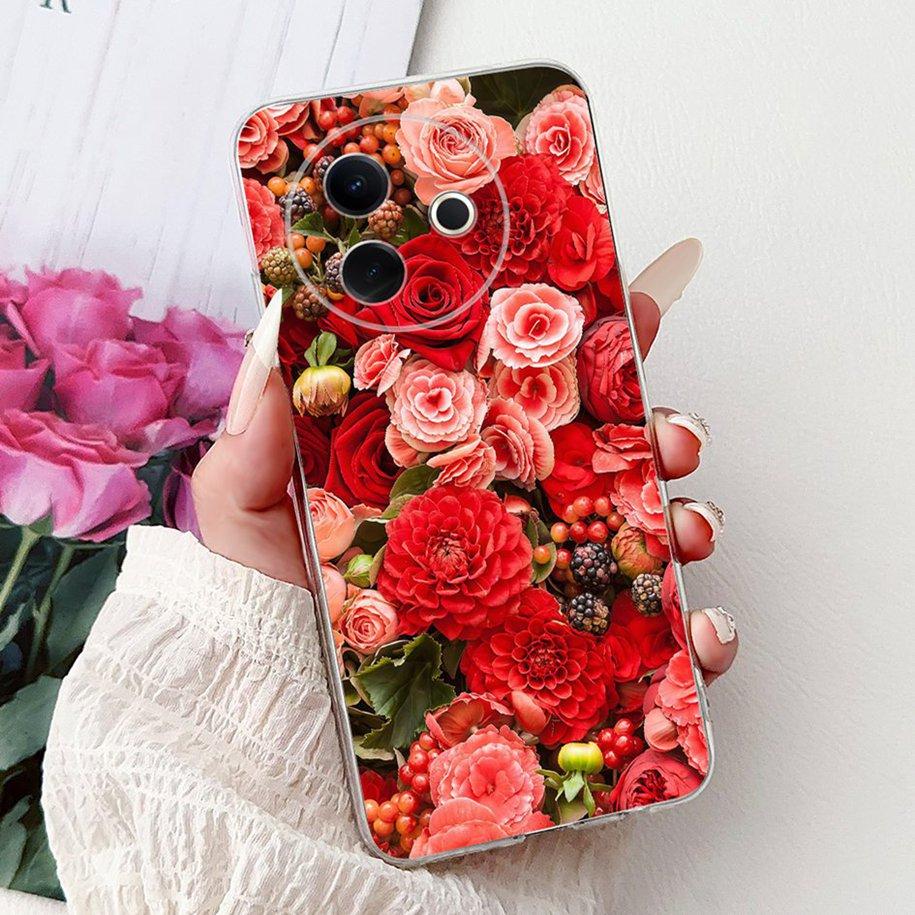 Hülle Für Vivo Y39 Y300i 5G Cover V2436 V2444A Neue Mode Blume Schmetterling Weiches Silikon Klare Hülle Für VivoY39 VivoY300i Funda