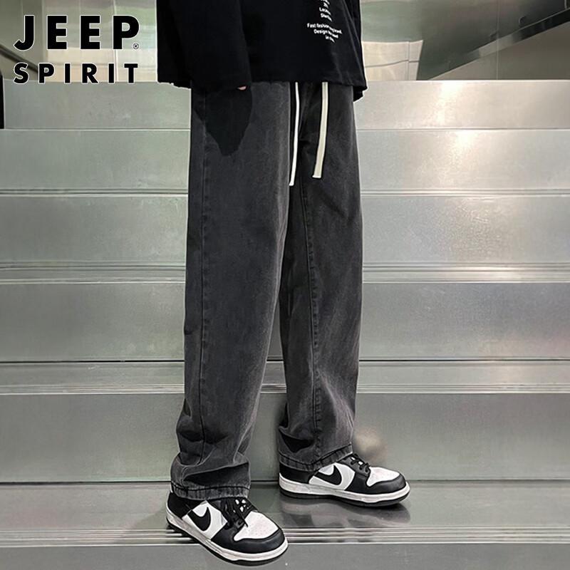 JEEP SPIRIT Men's Relaxed Straight Leg Denim Pants
