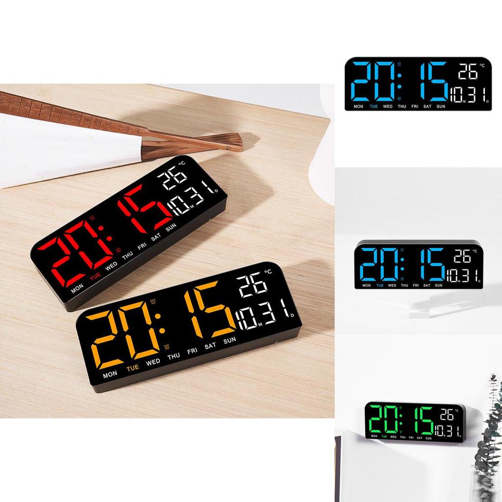 Modern Minimalist Led Desk Clock With Temperature Calendar And Alarm For Home Office Decor