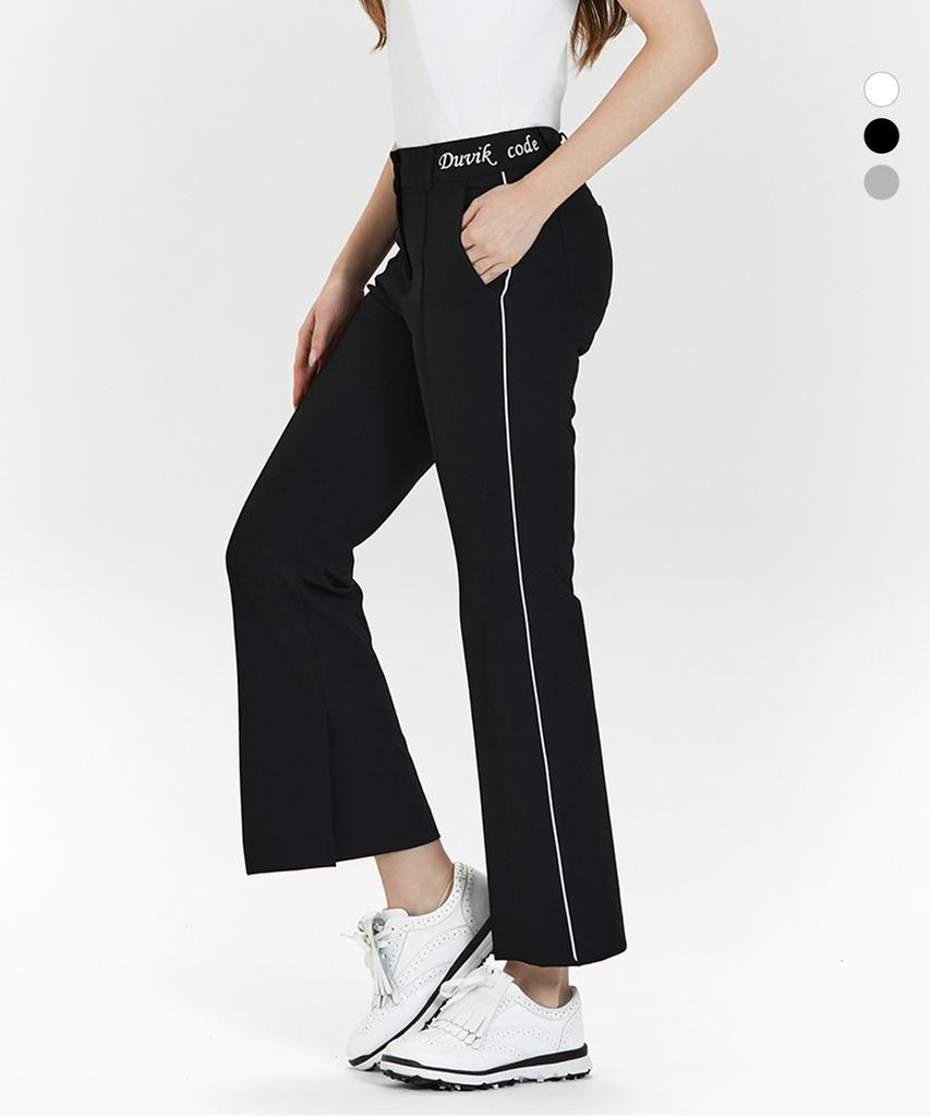 Duvic Women'S Pintuck Semi-Loose Fit Bootcut Pants Df2Wpt331