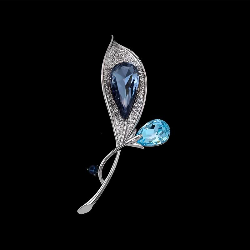 Elegant Rosemary Brooch, High-end Women's Exquisite Crystal Brooch, Luxurious and Niche Design Sense Brooch