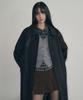 Leathery Cashmere Balmacaan Robe Coat [Grey]