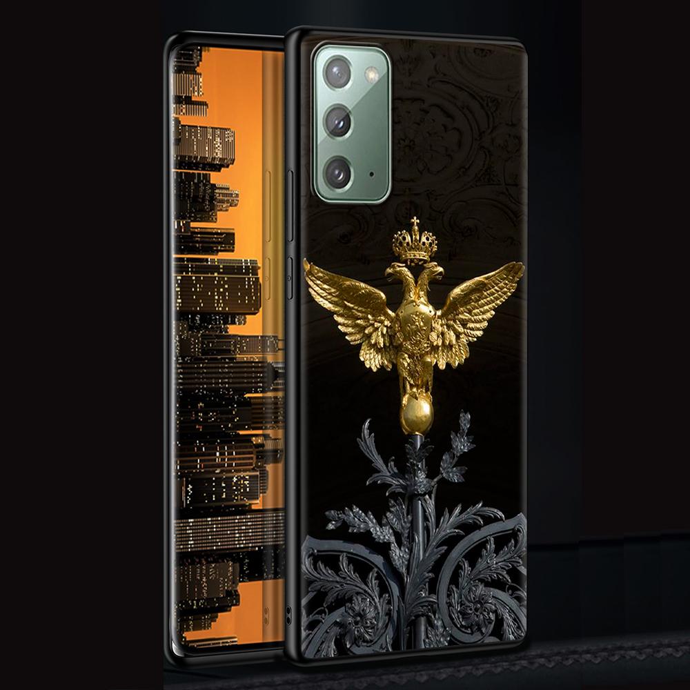 Russia Coat Of Arms Eagle Flag Case for Samsung Galaxy Note 20 Ultra 10 Lite 9 8 A12 A52 A51 S20 FE A50 Black Soft Phone Coque