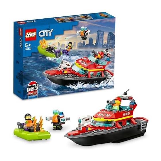 LEGO City Fire Rescue Boat Toy Birthday Present Block Educational Boys Girls Children 5 Years Old 6 Years Old 7 Years Old 8 Years Old City Building