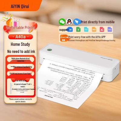 QIRUI A4 Portable Bluetooth Thermal Printer CN Plug (adapter Included)