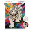 Shiny Pearl Majestic White Tiger DIY Painting Creative Bead Art Craft Household Wall Decoration Nice Present For Art Hobbyists Home Decor Items