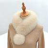 Magnetic Plush Scarf Thickened Cross Neck Warmer Neck Cover Imitation Fur Scarf  Winter