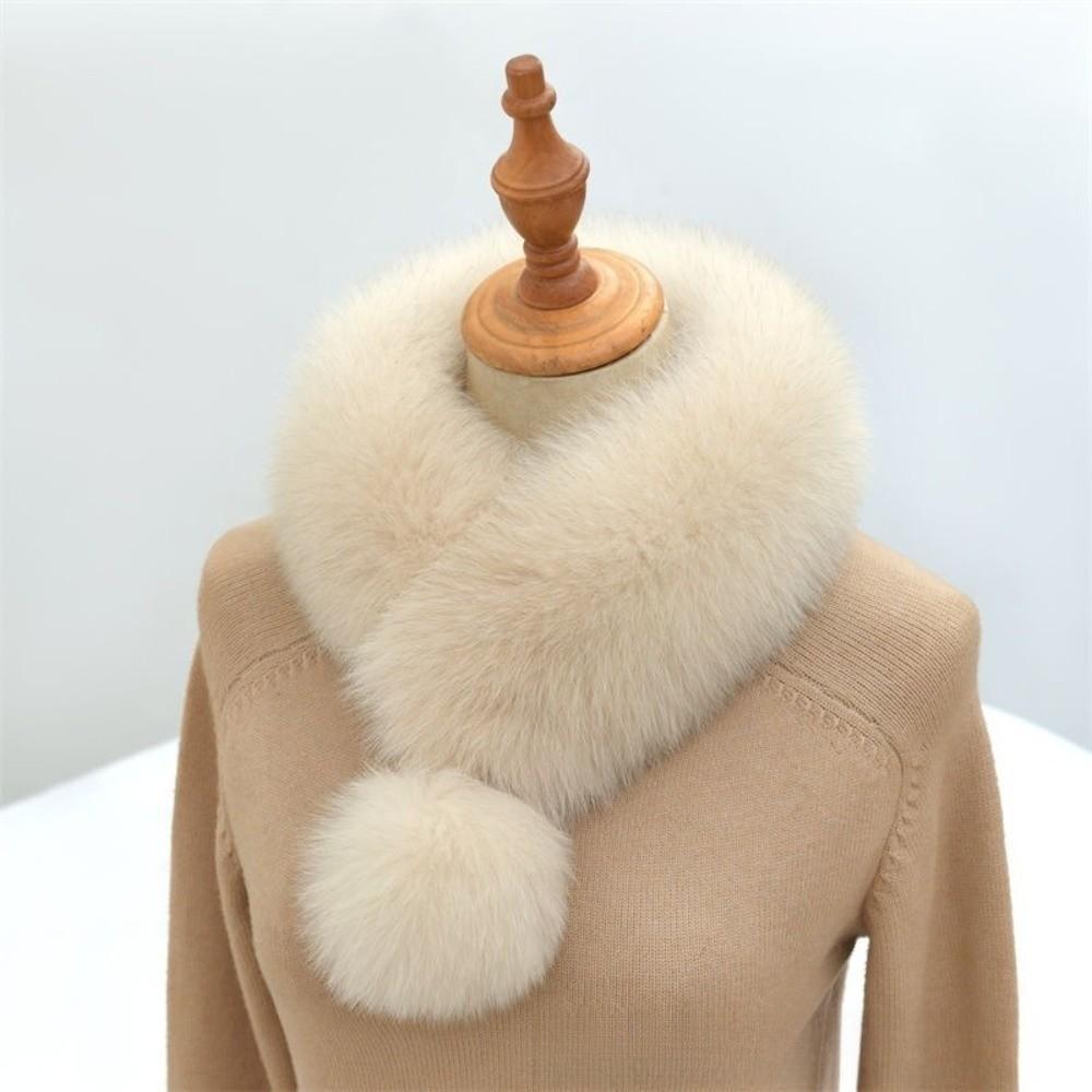 Magnetic Plush Scarf Thickened Cross Neck Warmer Neck Cover Imitation Fur Scarf  Winter