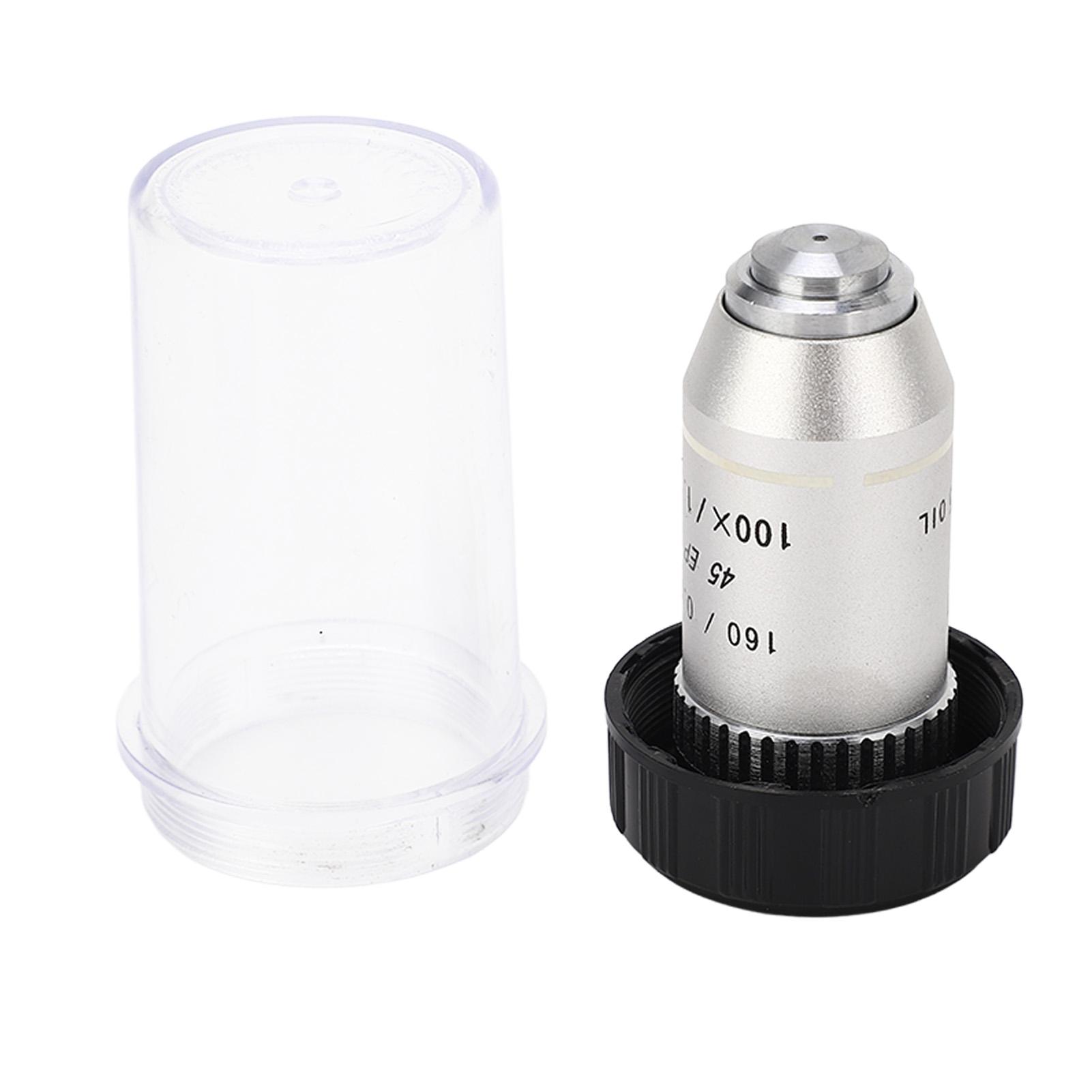 

Achromatic Microscope Objective 100X Standard RMS Thread Spring Protection Biological Microscope Objective Lens