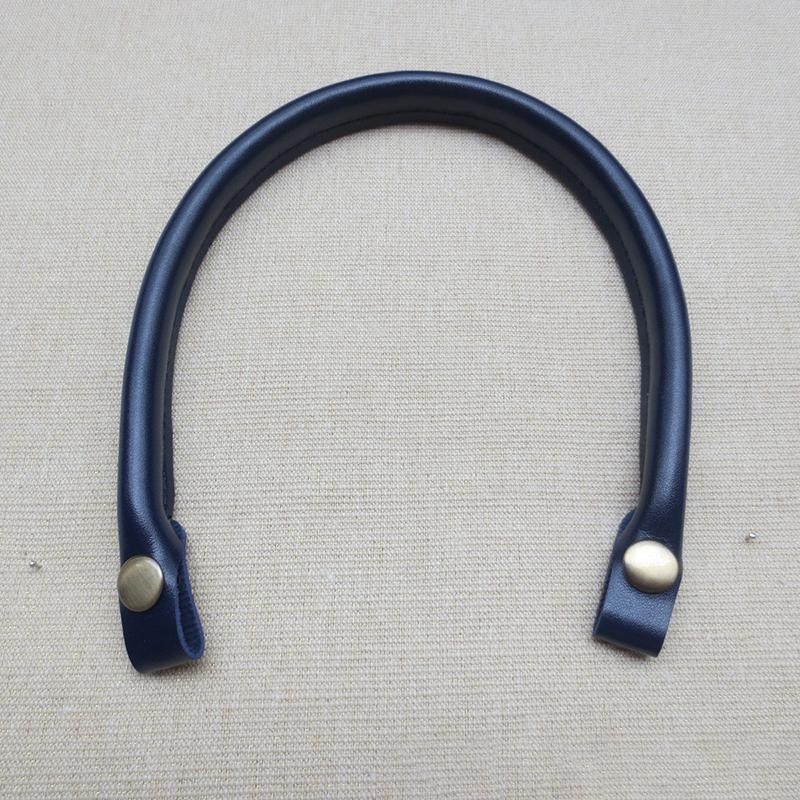 

40cm Bag Handles Replacement For Handbags Women Shoulder Bag Strap PU Leather Bags Belt Solid Color Clasp Accessories темно-синього кольору