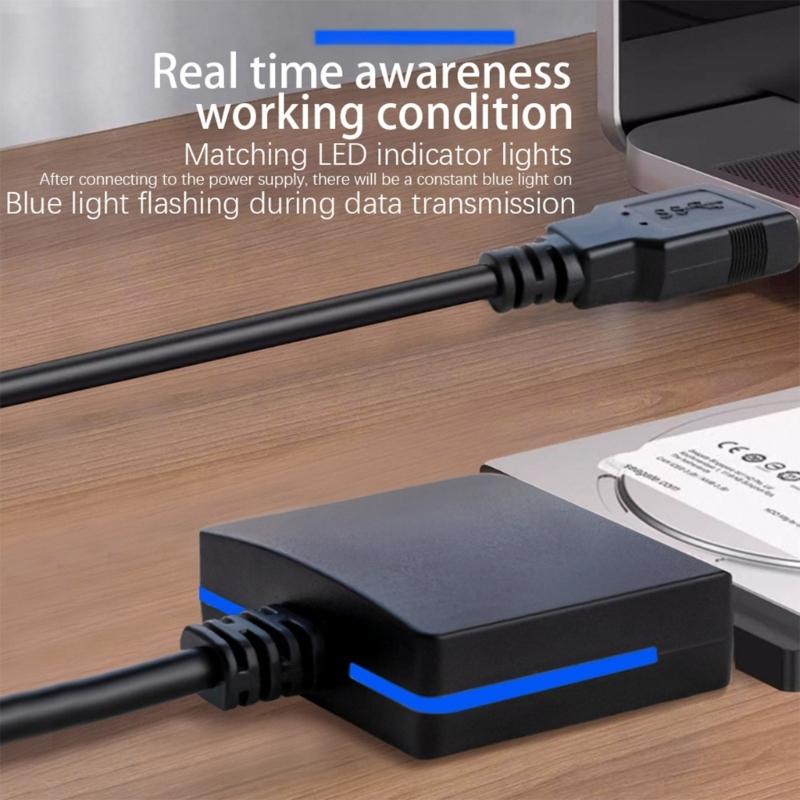 Two Interfaces USB A USB C To SATAs Converters for 2.5inch SSDs HDD External Drive Enclosure Data Backup
