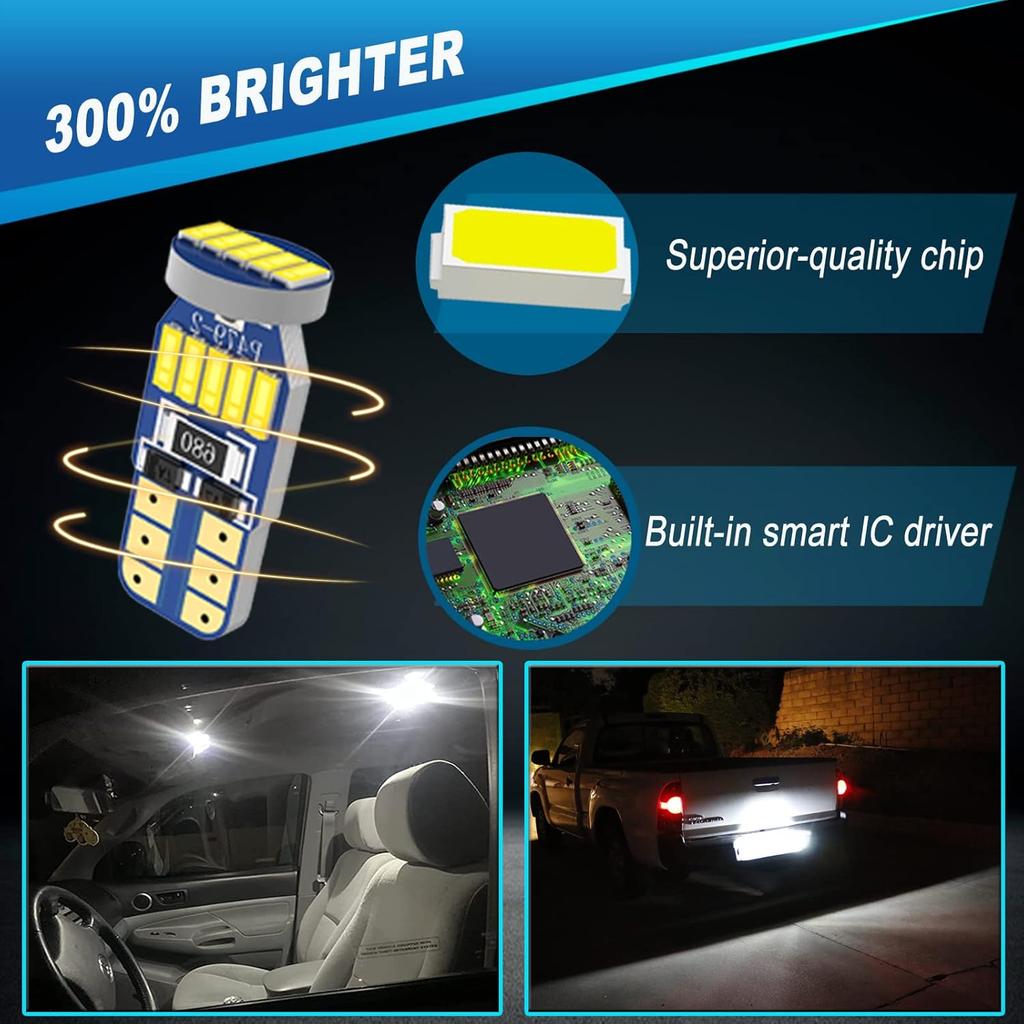 LED Interior Light Kit Package for Toyota 4Runner 2006- Interior Lights + License Plate Lights + Cargo Lights + Back Up Reverse Lights + Tall Tool
