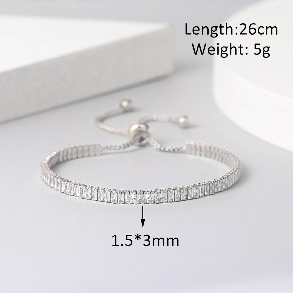 Adjustable Various Size Tennis Bracelet For Women Geometric Clear Zircon Wedding Party Jewellry Items DZH007