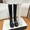 White knight boots women's new autumn and winter thick-soled knee-length boots thick high-heeled temperament thin high boots