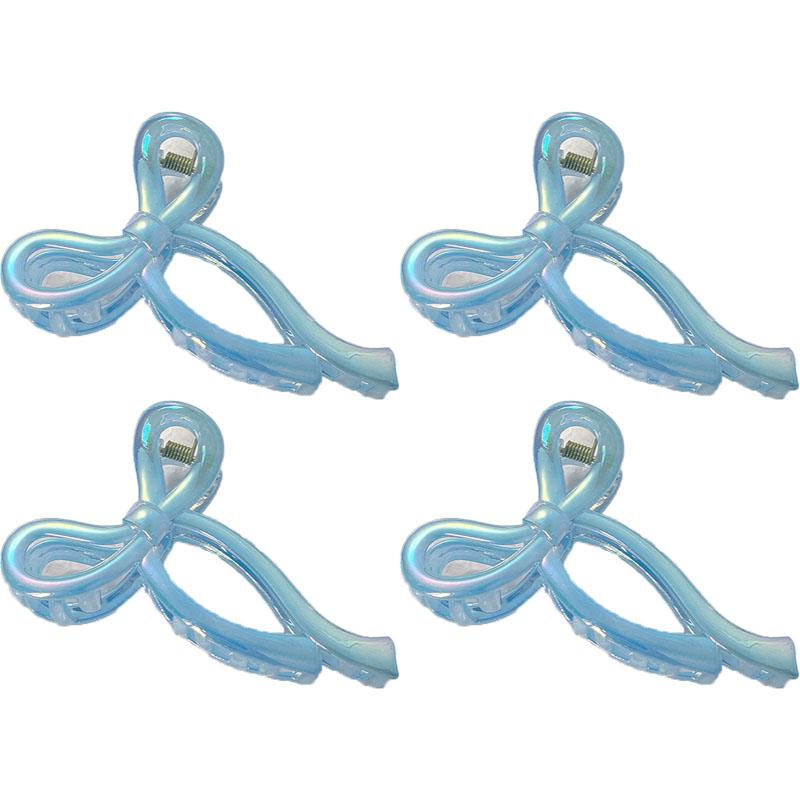 Bow Transparent Hair Clip Women's Jelly Color Shark Clip Dazzling Fashion Hair Accessories