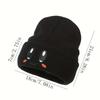 Cute Eye Embroidery Beanie Trendy Candy Color Couple Beanies Casual Coldproof Knit Hats For Women & Men