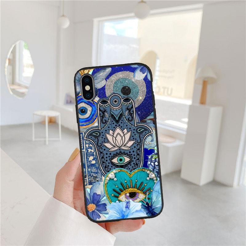 IX19 Hamsa Hand Amulet Case for Samsung Galaxy Note 8 9 10 20 Ultra Lite Plus A03 A06 A16 A11 M21 M35 A72 S25 Core Pro Quantum 2