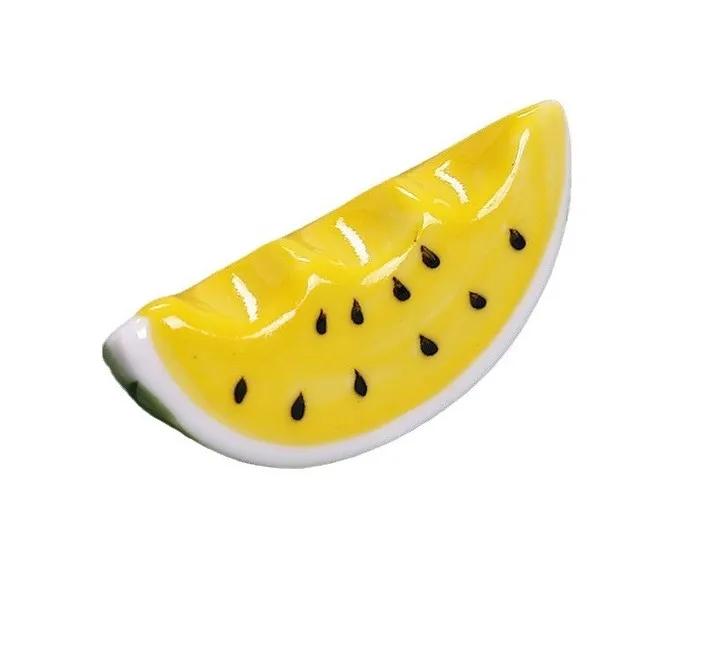 1/2/3pcs Creative Watermelon Ceramic Chopstick Rest Rack Tomato Chopstick Shelf Stand Pen Holder Tableware Table Decoration