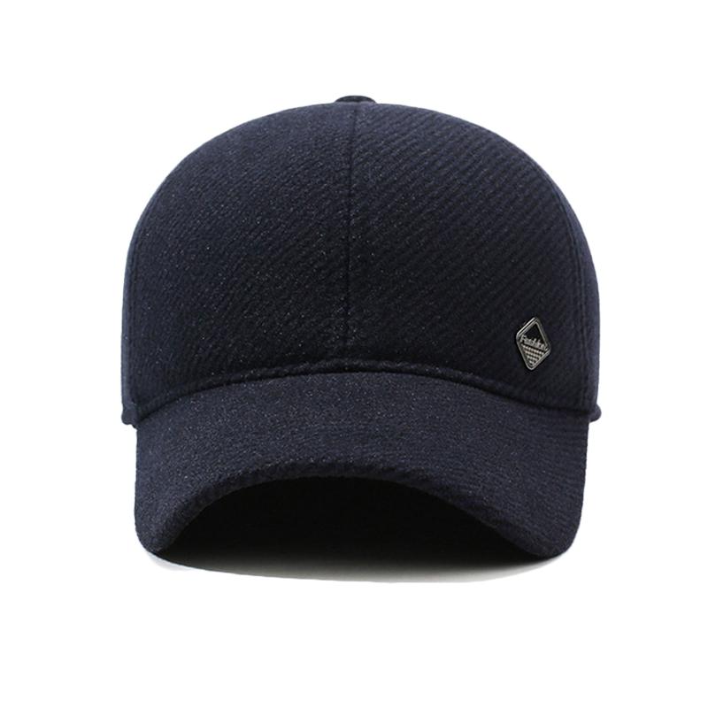 Men's Hat Autumn Winter Middle-Aged Thick Woolen Baseball Cap Windproof Ear Protection Cap for The Elderly Dad Cap