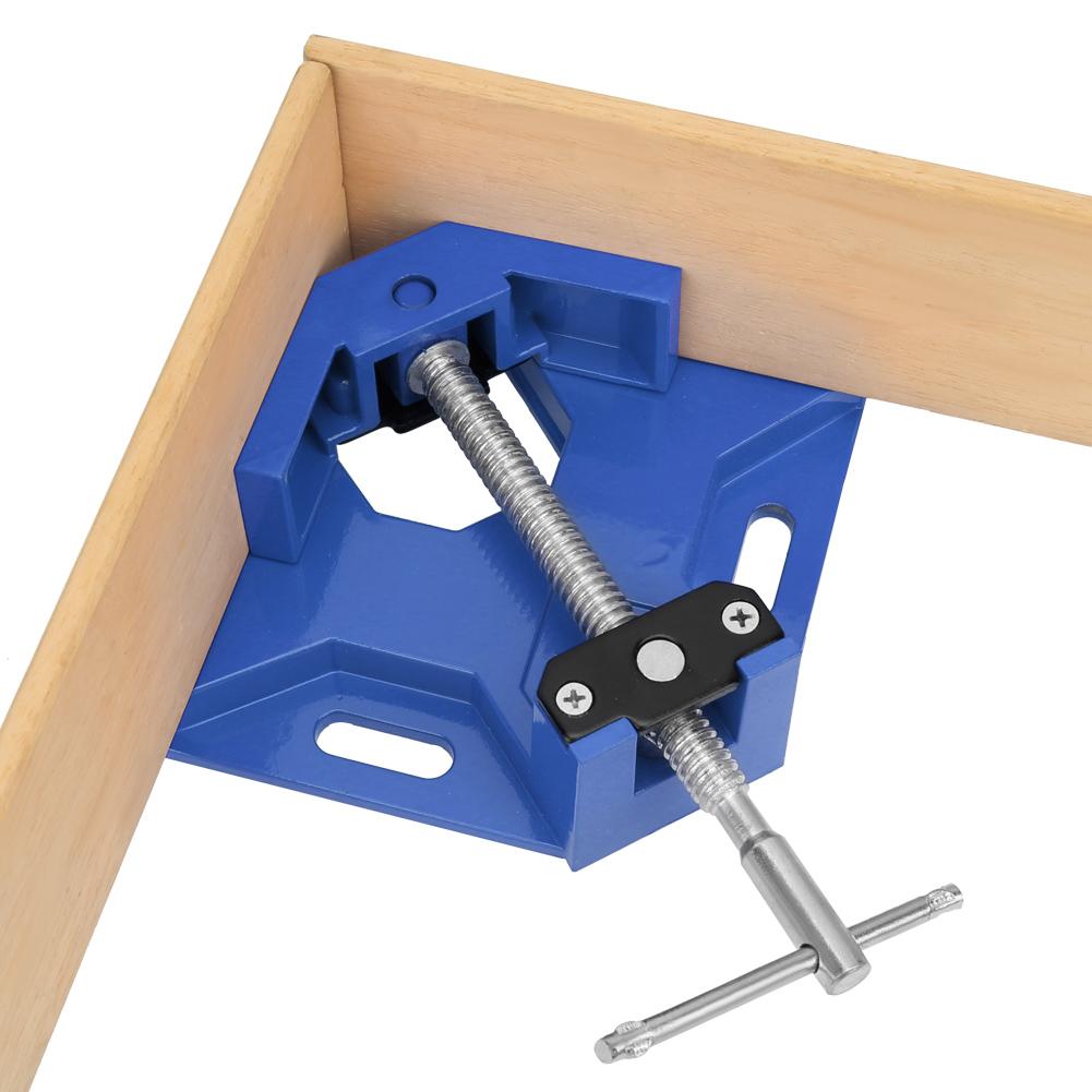 90 Degree Corner Right Angle Clamp T Handle Vice Grip Woodworking Quick Fixture (Red)