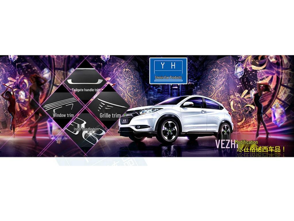 Honda Vezel Front & Rear Fog Light Trim Cover Frame Set