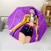 Ombrello Pieghevole KPOP Hunter alla Moda con Apertura/Chiusura Automatica. Portatile e Pieghevole, Ideale per Regalo, Viaggio e Uso Quotidiano.