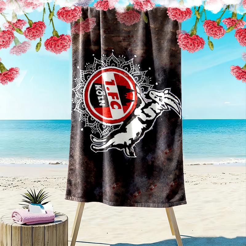 1. FC Köln Print Plážová osuška, Velká měkká rychleschnoucí osuška na pláž, kempování, plavání