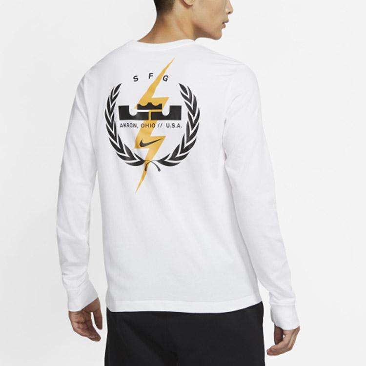 Nike Lebron Dri-FIT Slim Fit Long Sleeve Basketball Top Men Tops White CV2080-100