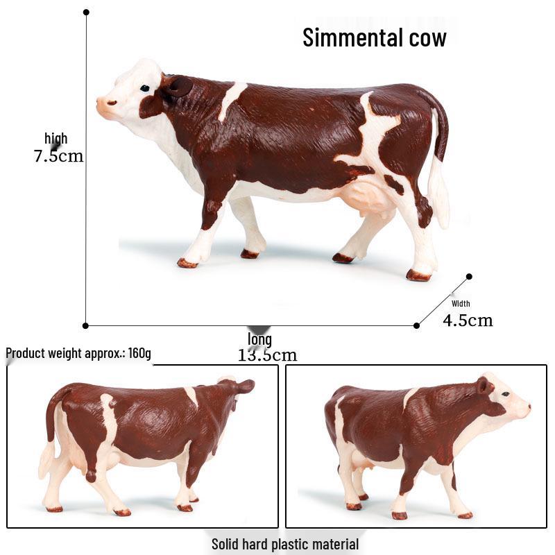 Children's Cognitive Animal Model Toy: Yellow Cow, Buffalo, Rhinoceros, Zebu, Bison, Bull Figurine.