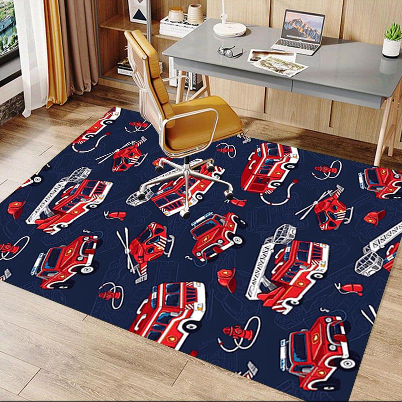 1PC firetruck firehelicopter Extra Large Non Slip Floor carpet, Office, family, bedroom, Studio Large Area Rug Indoor Rugs, Vibrant Colors