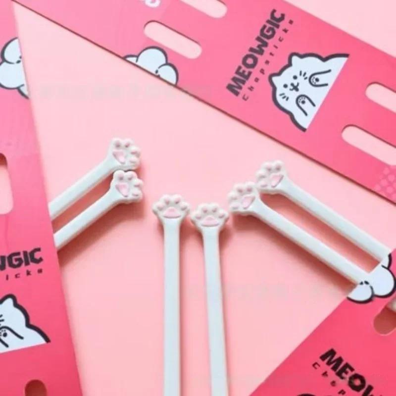 New Cat Paw Chopsticks Plastic Children Beginner Eating Training Chopsticks Easy Use Learning Reusable Tableware Kitchen Tool
