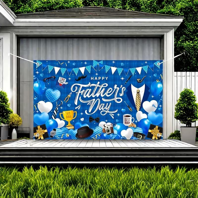 Happy Father's Day Tapestry, Blue Dad Themed Background Cloth, Party Decor