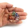 Vintage Winding Tree Root Sunflower Tree Of Life Necklace Gravel Crystal Pendant Necklace N69